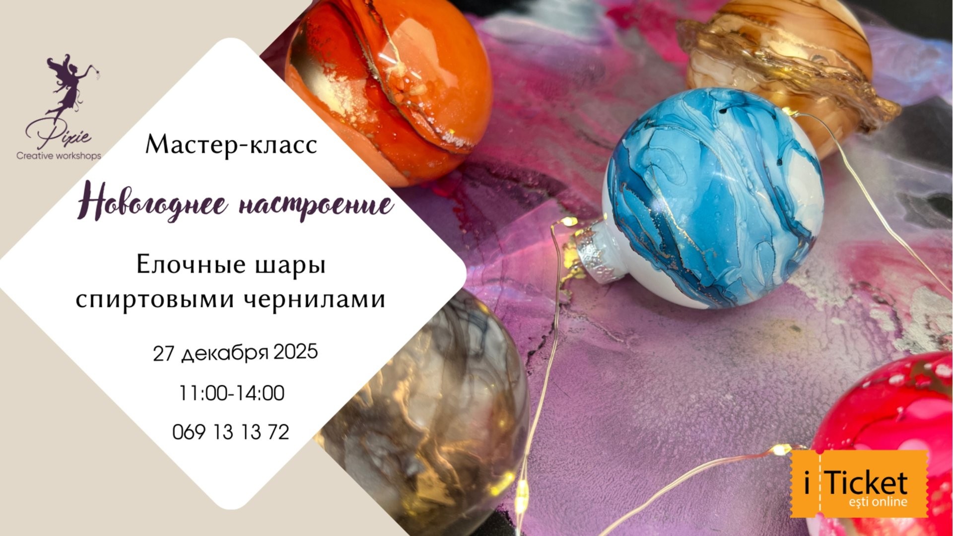 Мастер класс: Елочные шары спиртовыми чернилами