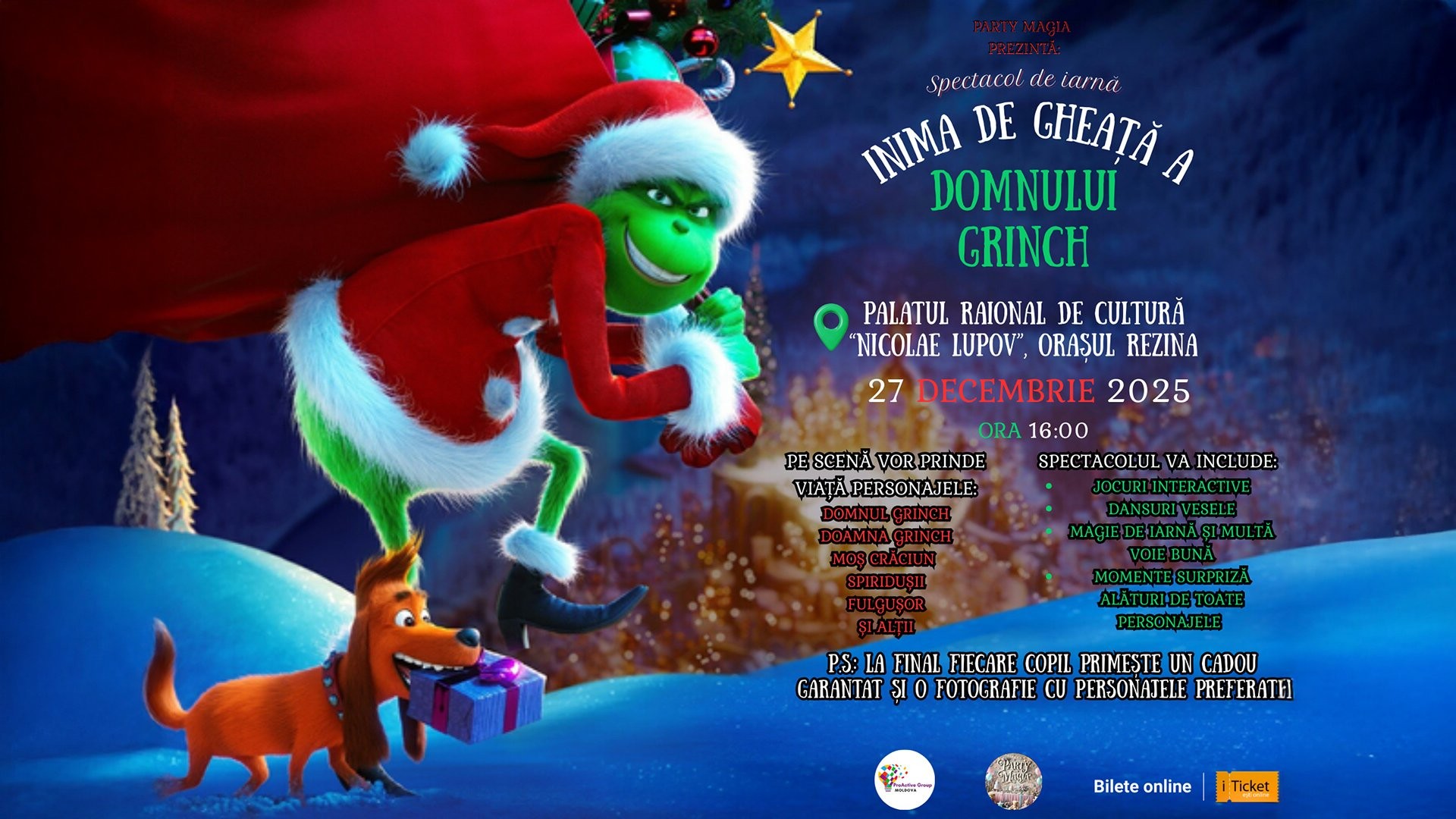 Inima de gheață a Domnului Grinch – Spectacol Interactiv de Crăciun