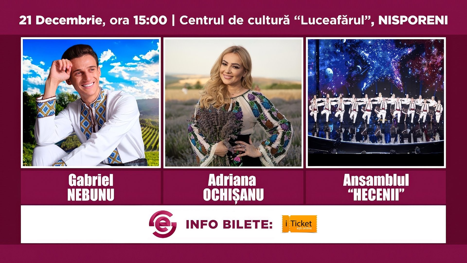 Gabriel Nebunu și Adriana Ochișanu & Ansamblul “Hecenii” la Nisporeni