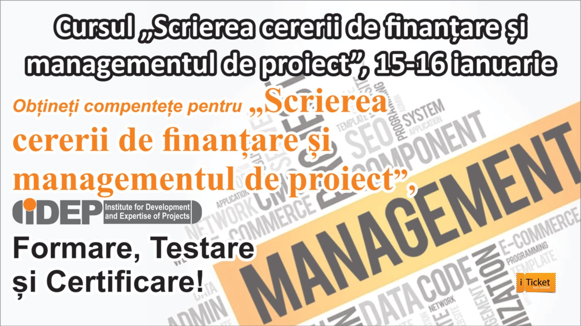 Curs „Scrierea cererii de finanțare și managementul de proiect”