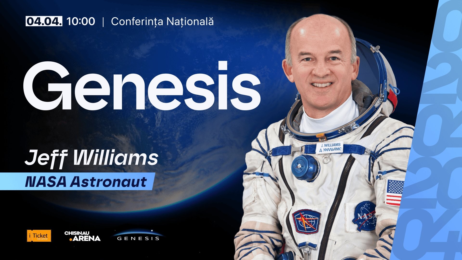 Conferința „GENESIS” — Cu astronautul NASA JEFF WILLIAMS