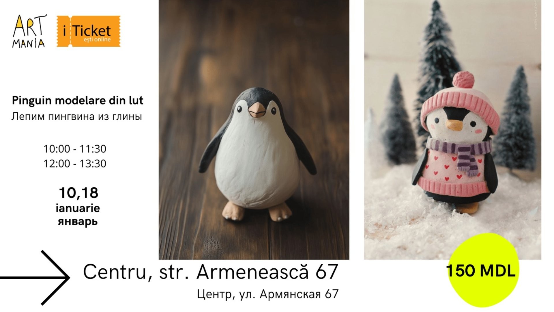 Atelier: Modelăm pinguin din lut!