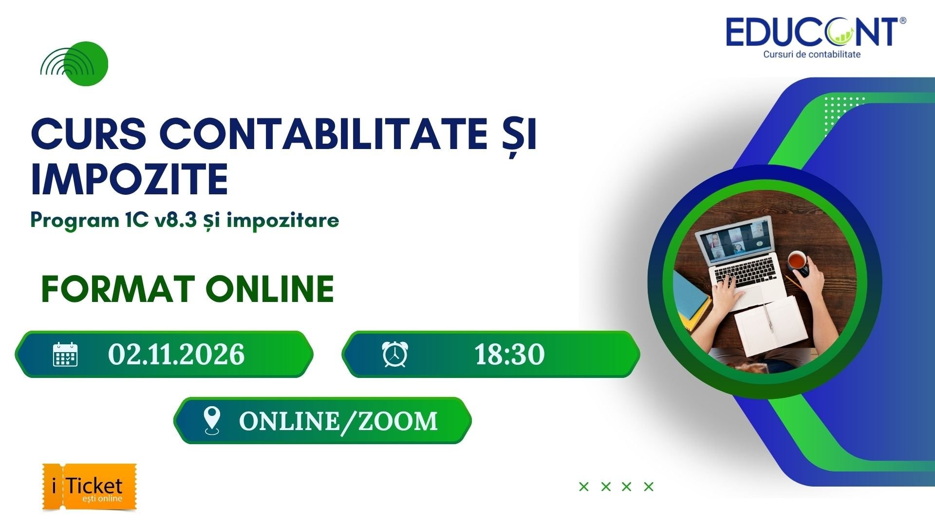 CURS CONTABILITATE + 1C 8.3 ONLINE din 02 NOIEMBRIE | Educont