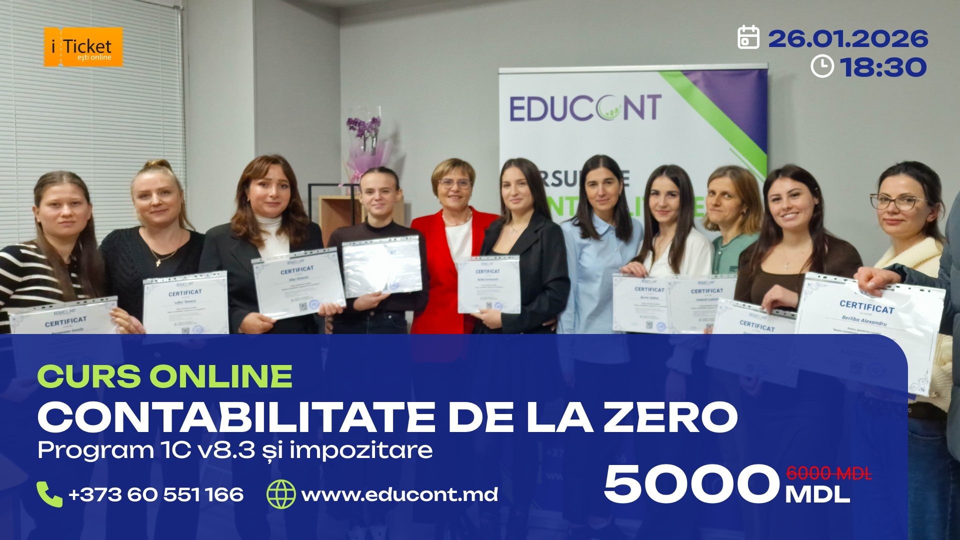 CURS CONTABILITATE + 1C 8.3 ONLINE din 26 IANUARIE