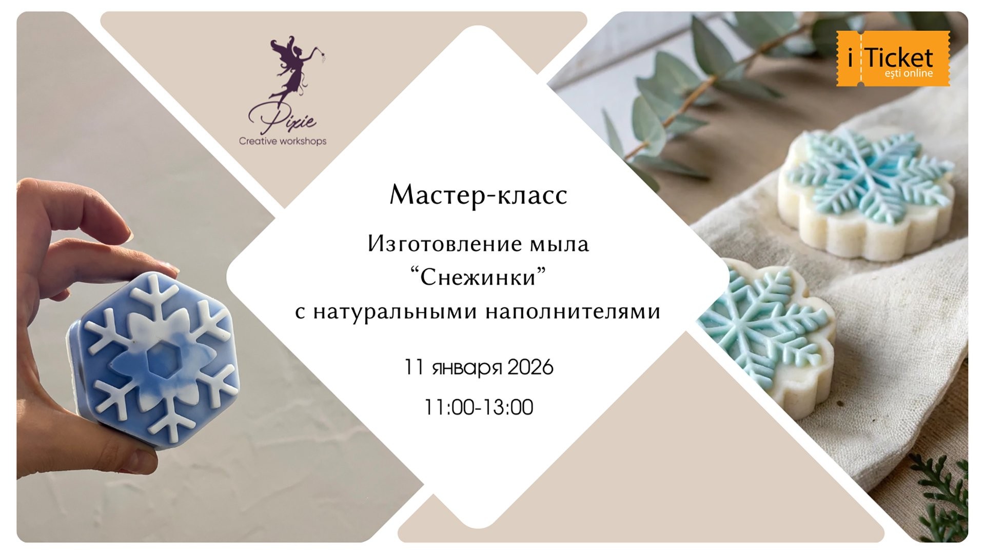 Мастер класс: Изготовление мыла " Снежинки "