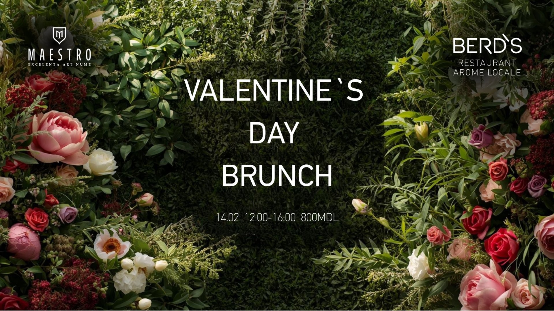 Valentine`s Day Brunch la BERD`S Arome Locale în colaborare cu MAESTRO Wines si LIVE Music