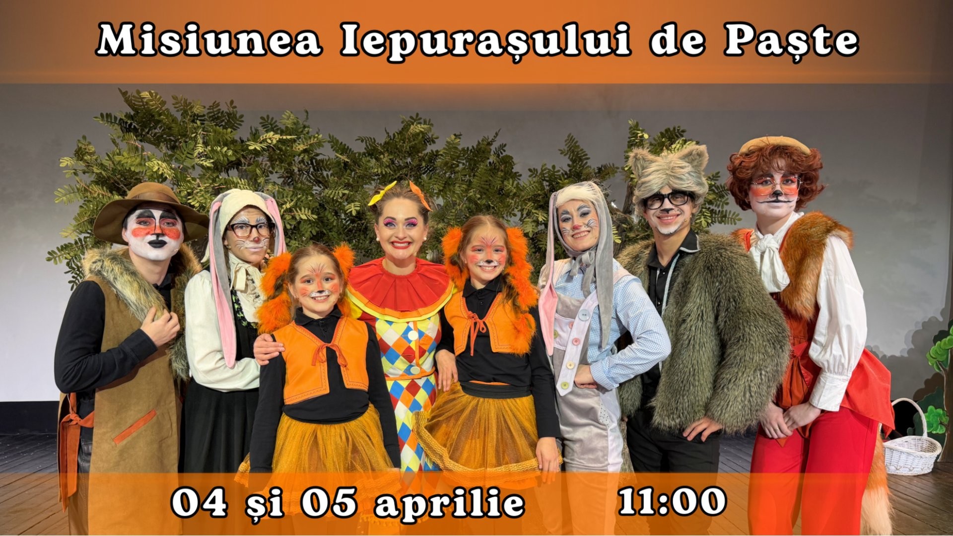 Misiunea Iepurașului de Paște - Spectacol Interactiv pentru Copii | Teatrul Planeta Clounella | 04/05 APRILIE 2026 | 11-00