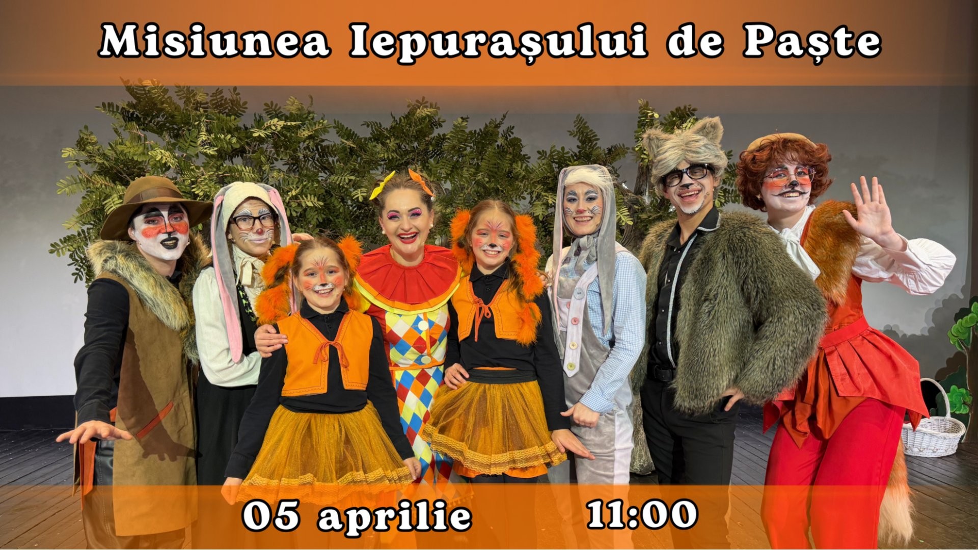 Misiunea Iepurașului de Paște - Spectacol Interactiv pentru Copii | Teatrul Planeta Clounella | 05 APRILIE 2026 | 11-00