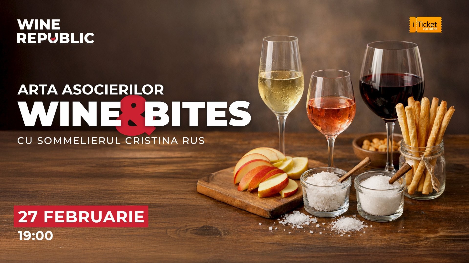 ARTA ASOCIERILOR – WINE & BITES cu sommelierul Cristina Rus