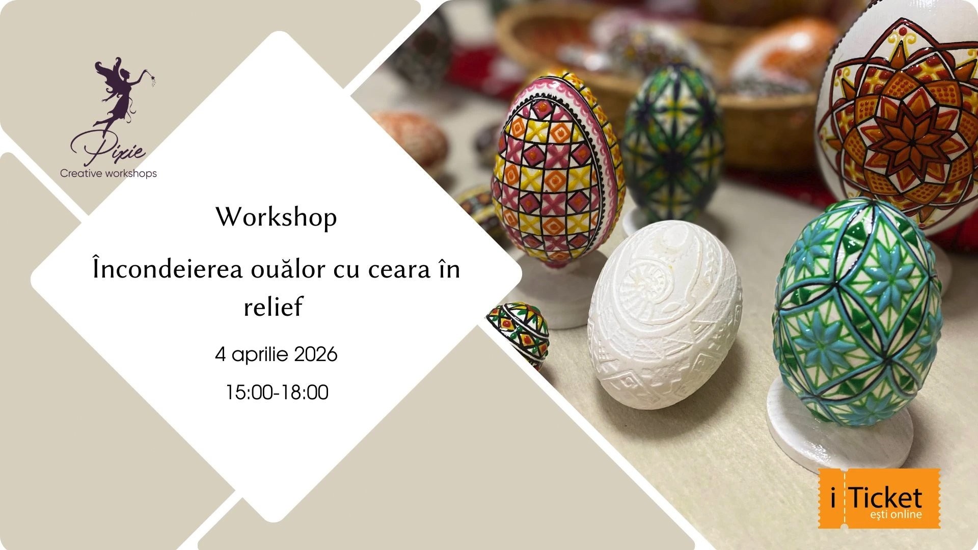 Încodeierea ouălor de Paști cu ceară colorată în volum