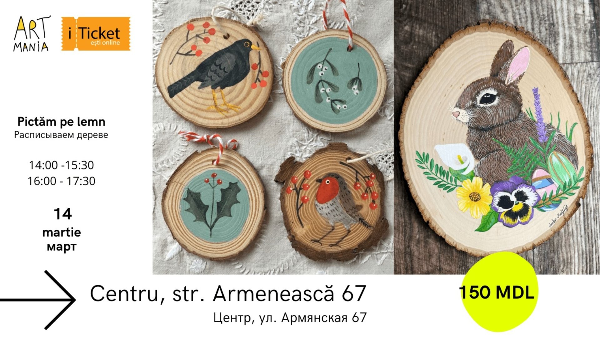 Atelier: Pictăm pe lemn – decor de primăvară!