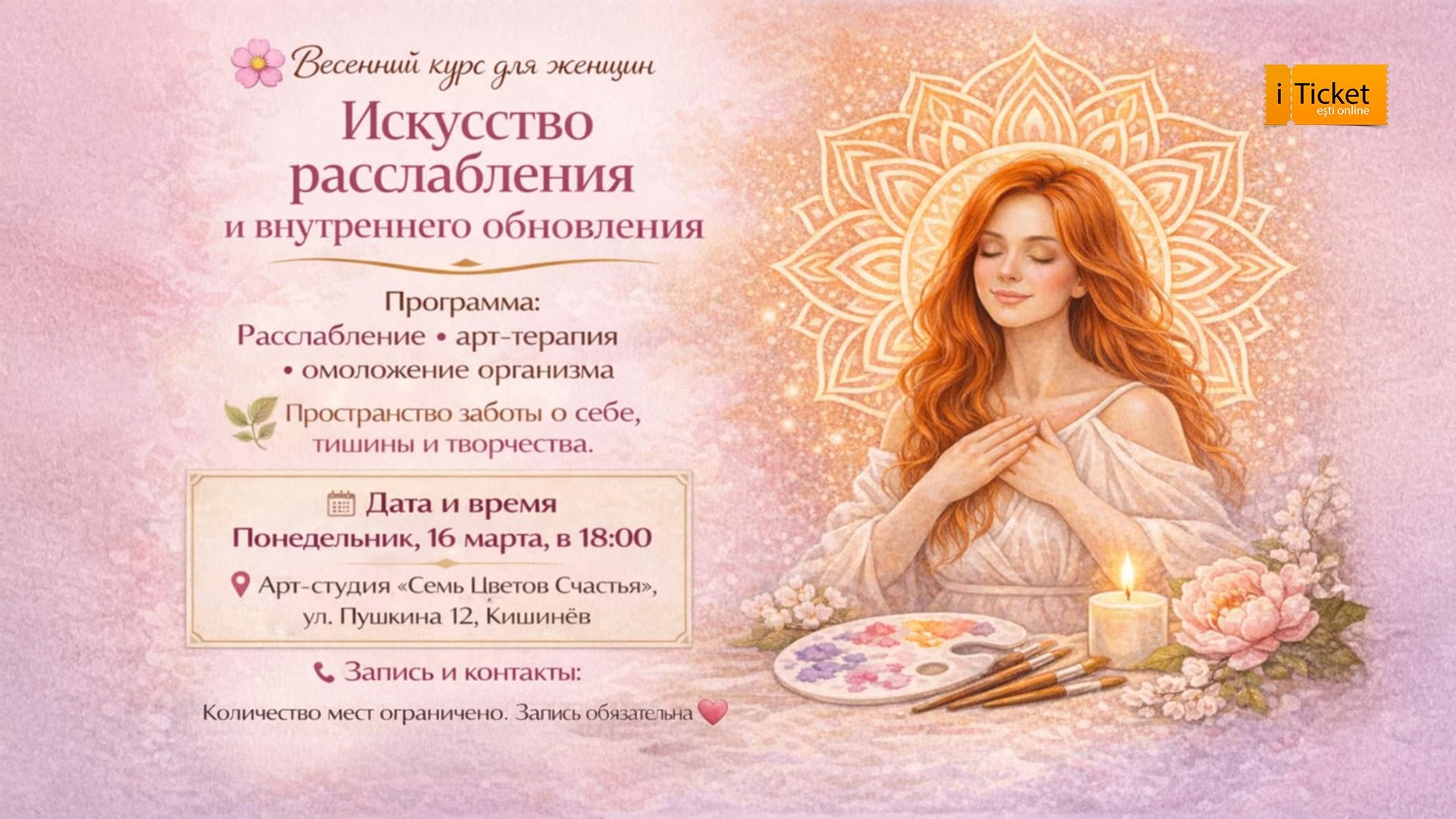 ЖЕНСКИЙ КУРС В КИШИНЁВЕ «Искусство расслабления и обновления»