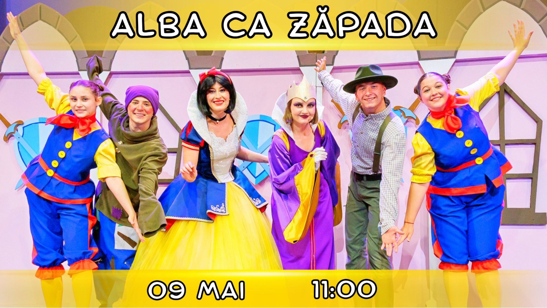 Alba ca Zăpada - Spectacol Interactiv pentru copii | Teatrul Planeta Clounella |  09 MAI | 11-00