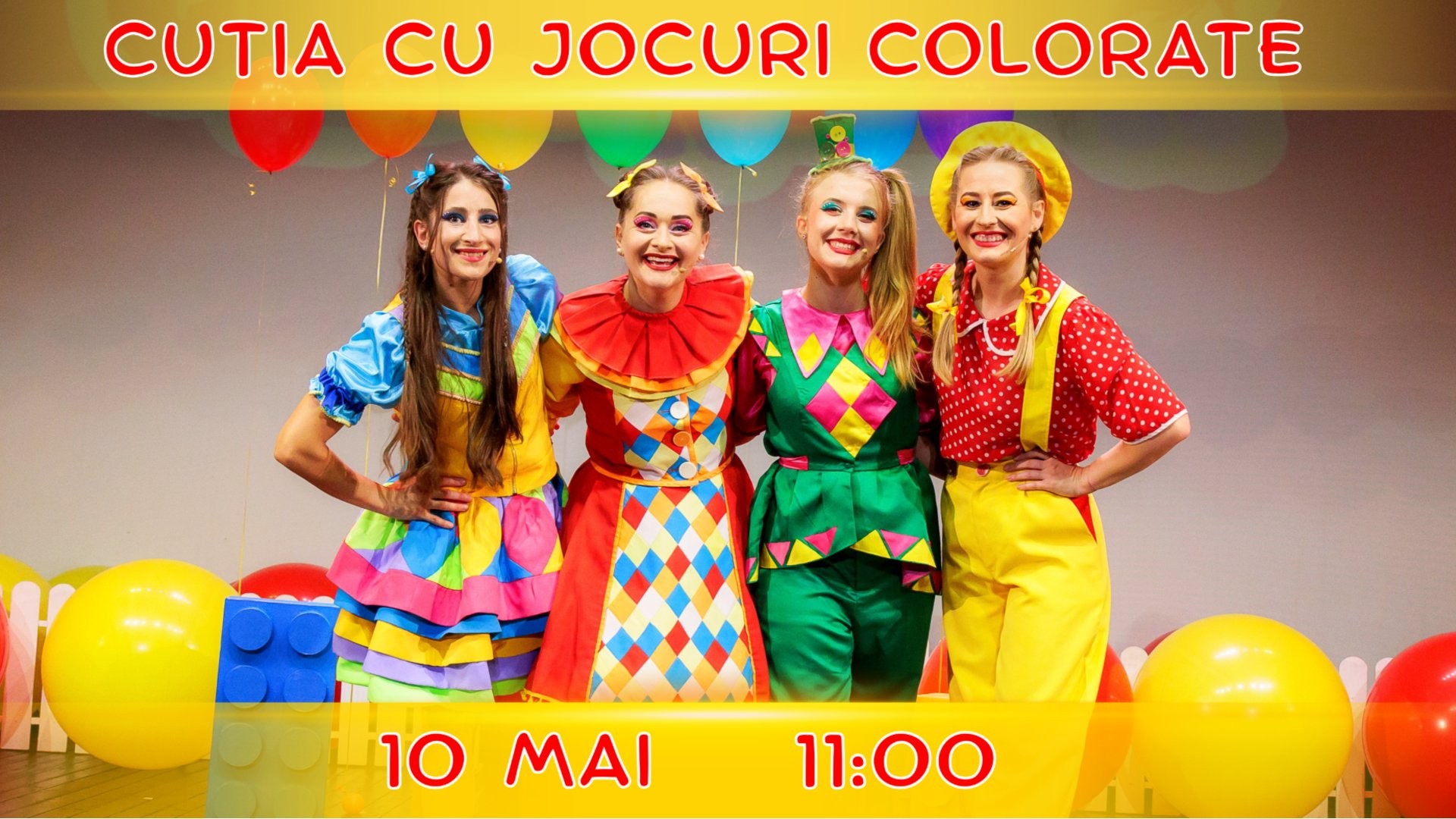 Cutia cu Jocuri Colorate  - Spectacol Interactiv de Animatie pentru Copii | Trupa Planeta Clounella  | 10 MAI 2026