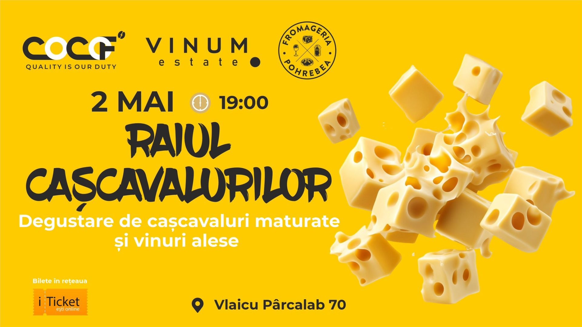 Degustare de cașcavaluri maturale și vinuri alese