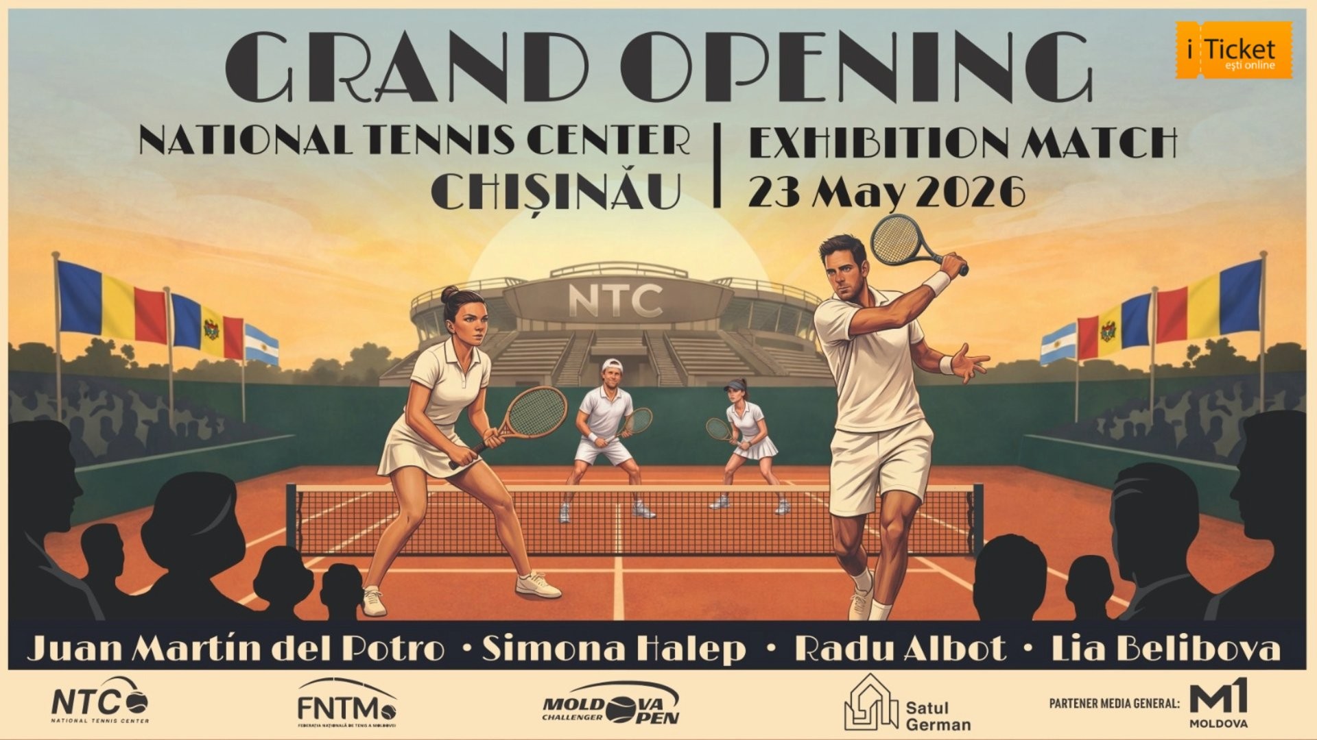 Meci demonstrativ. Deschiderea oficială a Centrului Național de Tenis