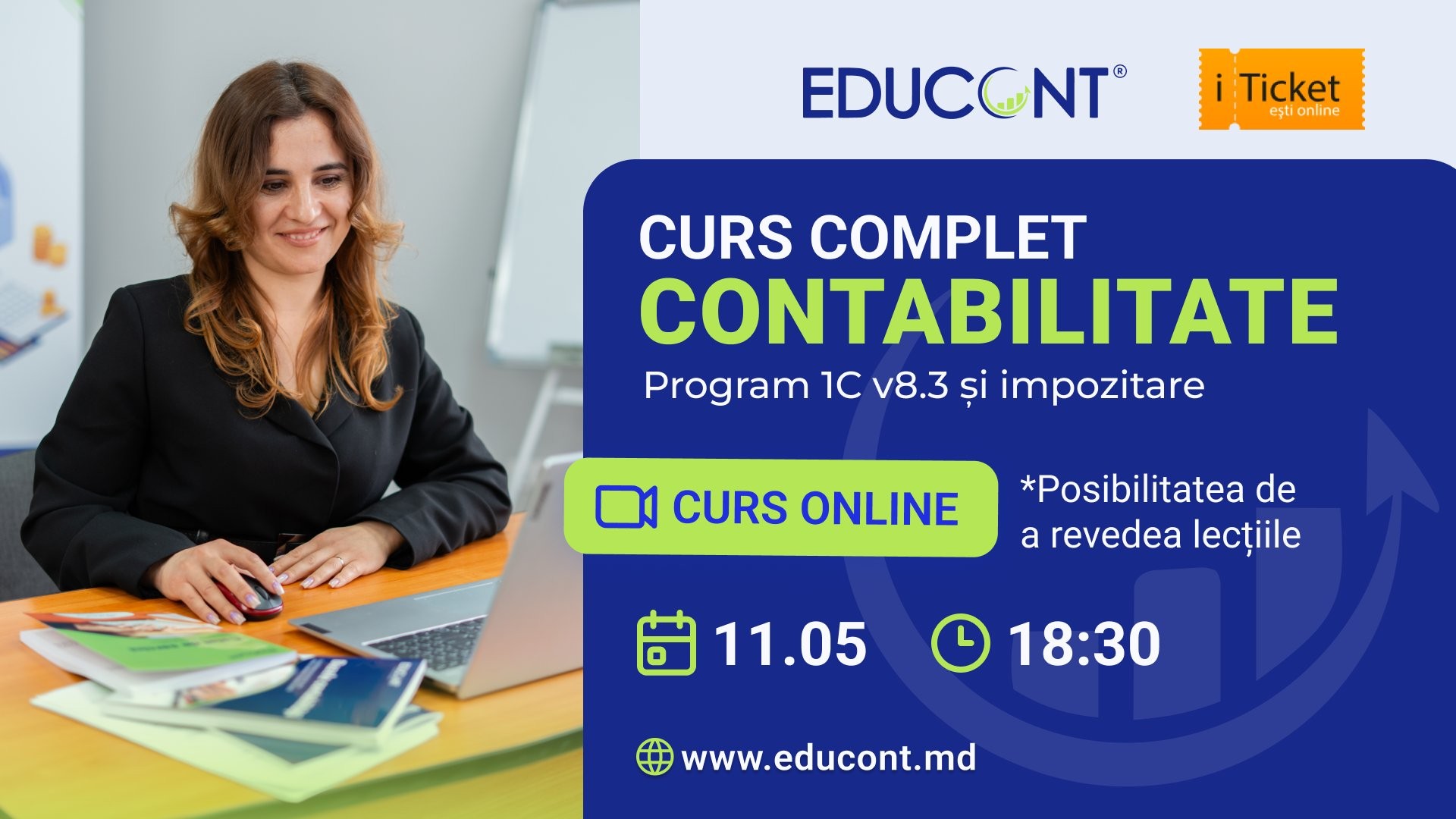 CURS CONTABILITATE + 1C 8.3 ONLINE din 11 MAI 18:30 | EDUCONT