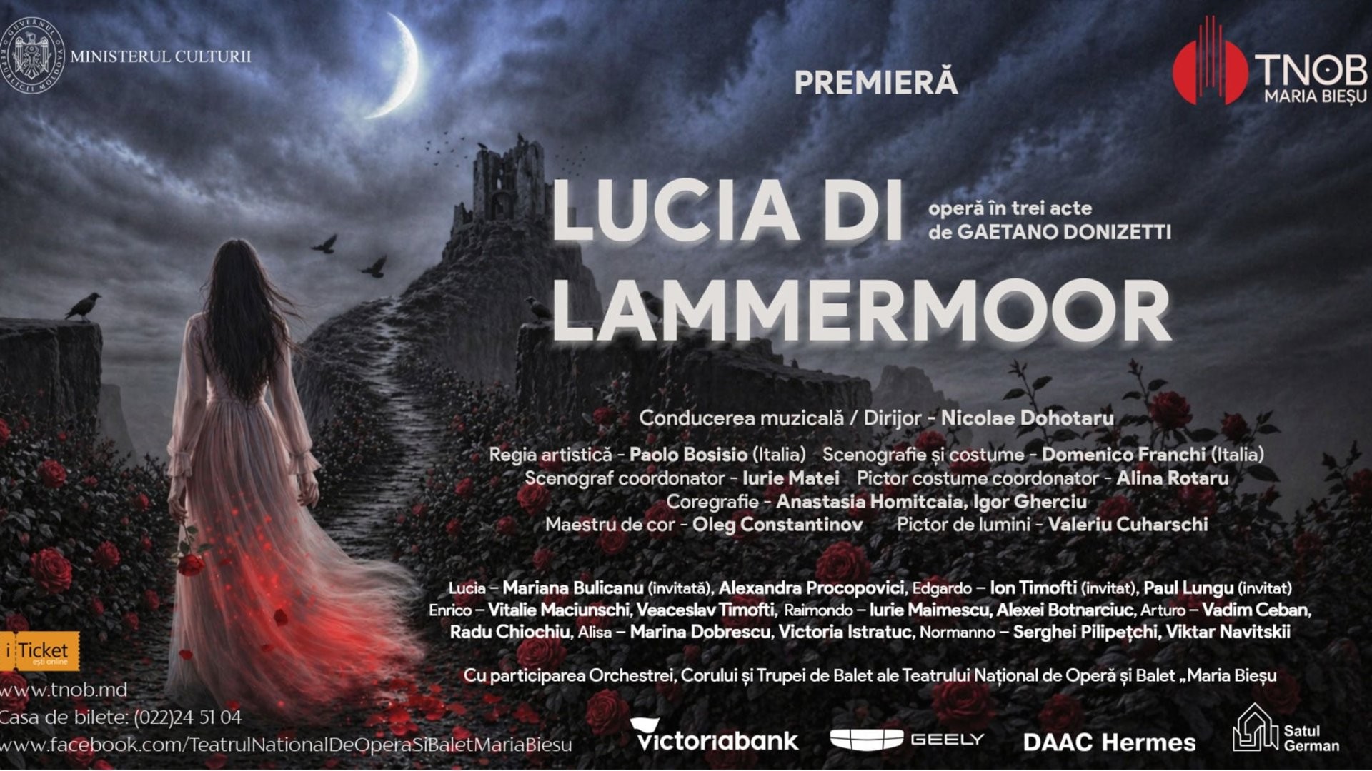 „LUCIA DI LAMMERMOOR”: O NOUĂ VIZIUNE ASUPRA CAPODOPEREI – PREMIERĂ-EVENIMENT LA TNOB „MARIA BIEȘU”