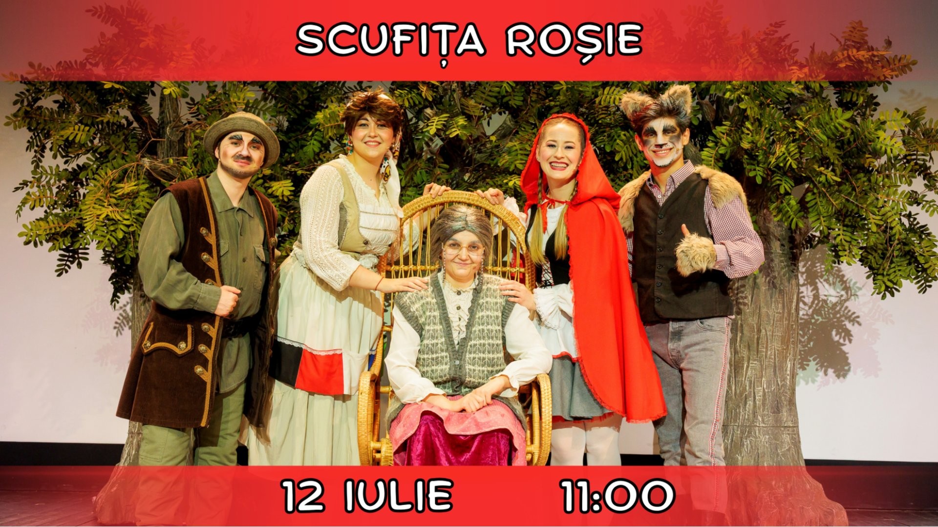 Scufița Roșie - Spectacol Interactiv pentru copii | Teatrul Planeta Clounella | 12 IULIE 2026 , 11-00  |