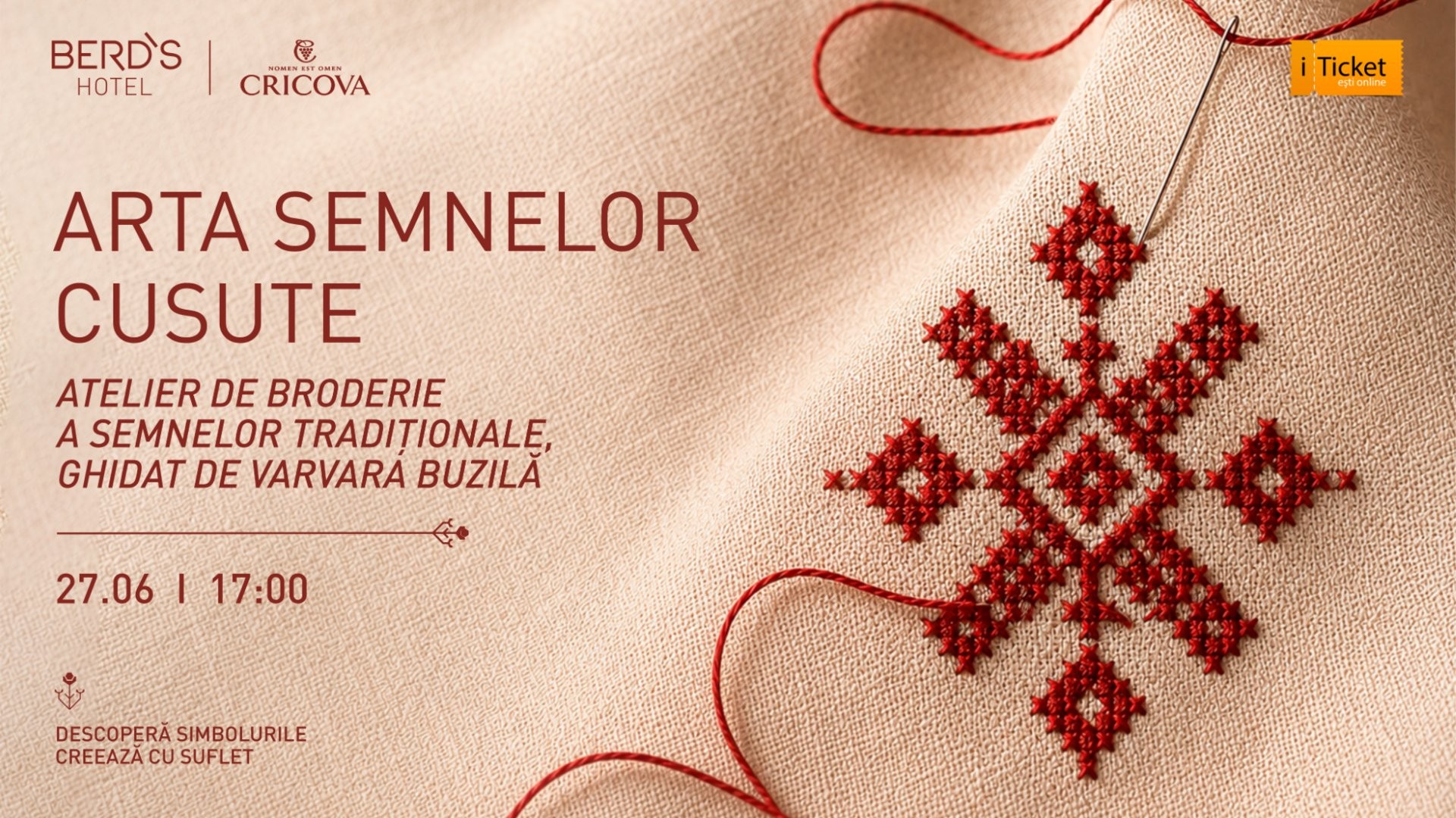 ARTA SEMNELOR CUSUTE - Atelier de broderie a semnelor tradiționale, ghidat de Varvara Buzilă
