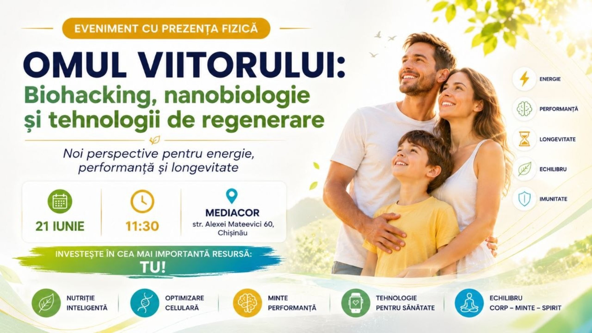 Omul viitorulului: biohacking, nanobiologie și tehnologii de regenerare - 21 iunie, 11:30