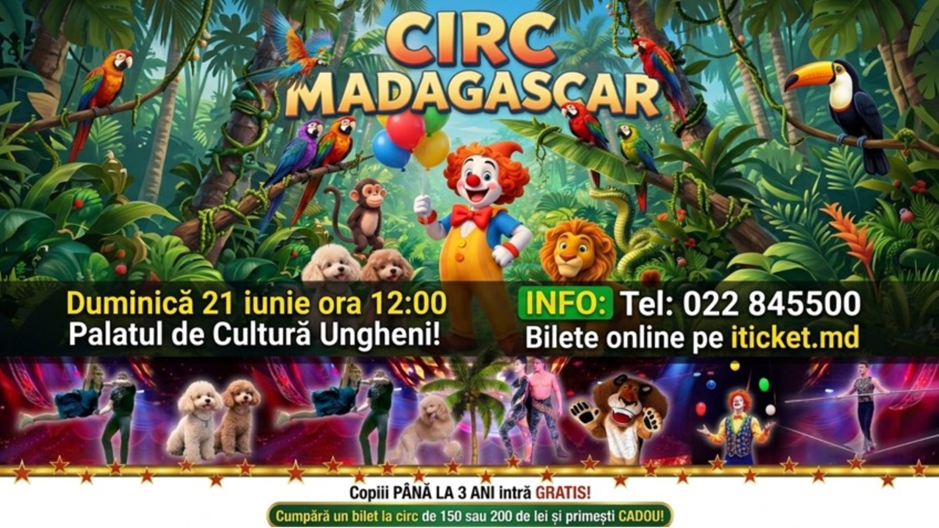 Circul Madagascar vine la Ungheni