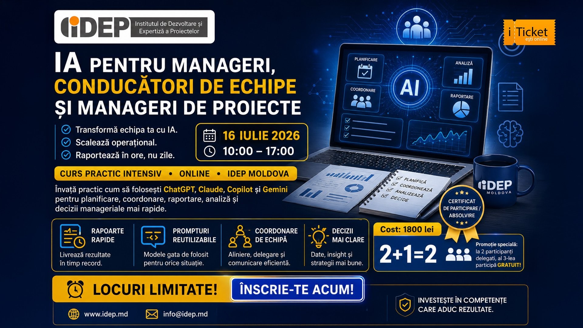 Curs practic “IA pentru Manageri, Conducători de Echipe și Manageri de Proiecte”