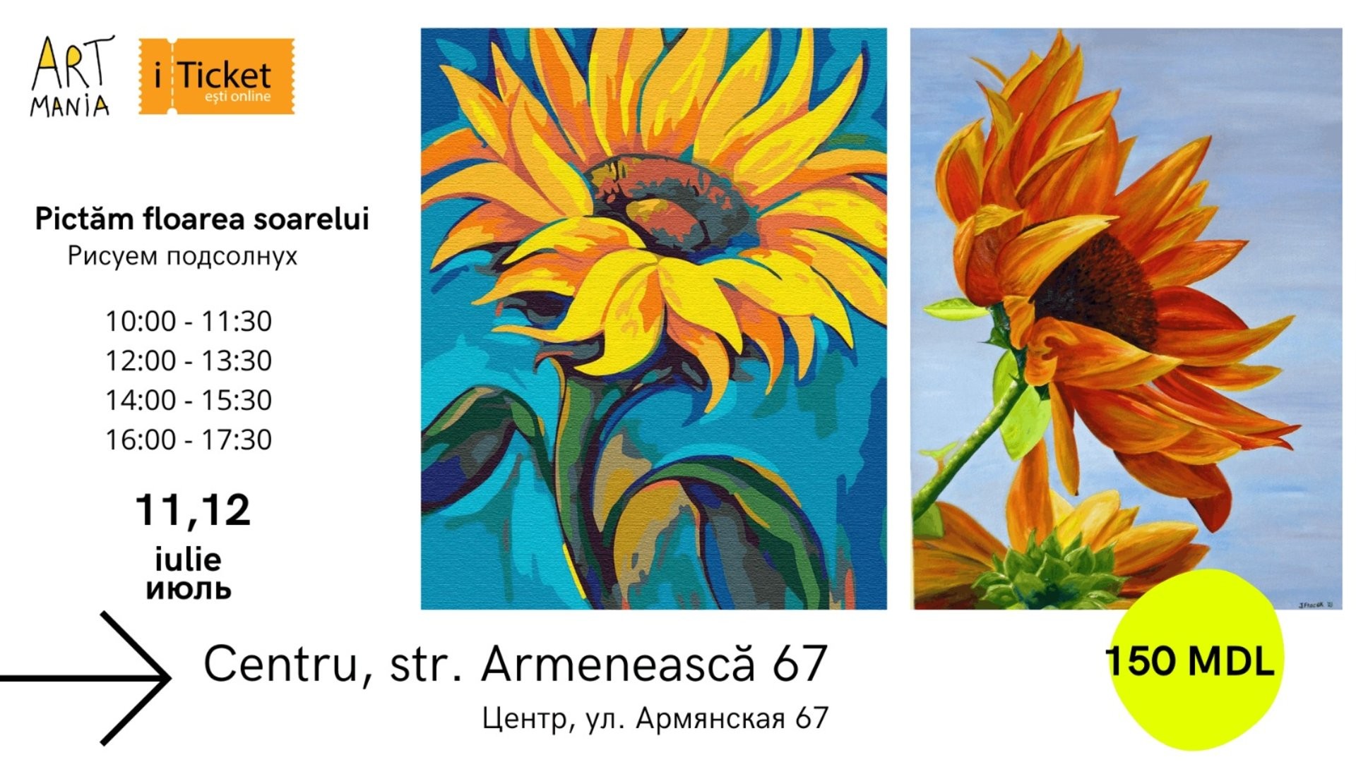 Atelier: Pictăm floarea-soarelui