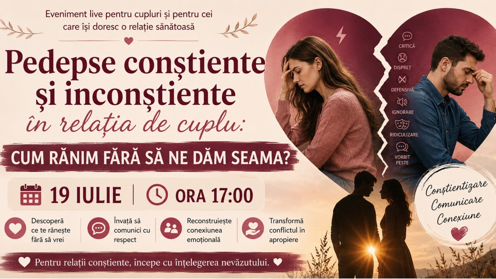 Pedepse conștiente și inconștiente în relația de cuplu: Cum rănim fără să ne dăm seama și cum putem alege conștient să ne iubim?