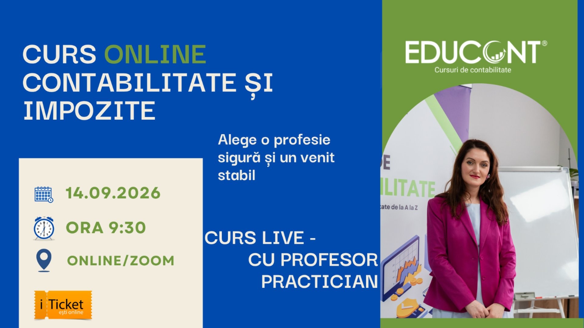 CURS CONTABILITATE + 1C 8.3 ONLINE din 14.09.2026 | EDUCONT