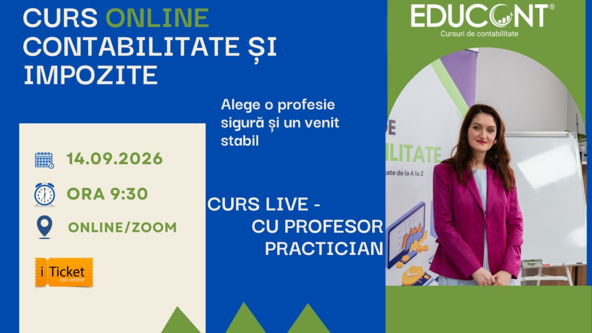 CURS CONTABILITATE + 1C 8.3 ONLINE din 14.09.2026 | EDUCONT