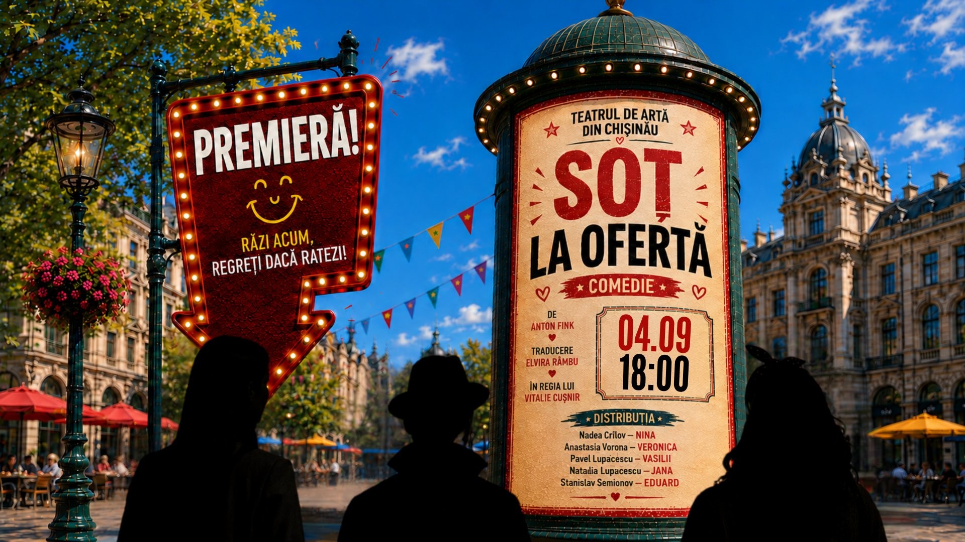 PREMIERĂ! COMEDIA ”Soț la Ofertă”  | 04 SEPTEMBRIE 2026 | 18-00 | TEATRUL DE ARTĂ din CHIȘINĂU | TAC