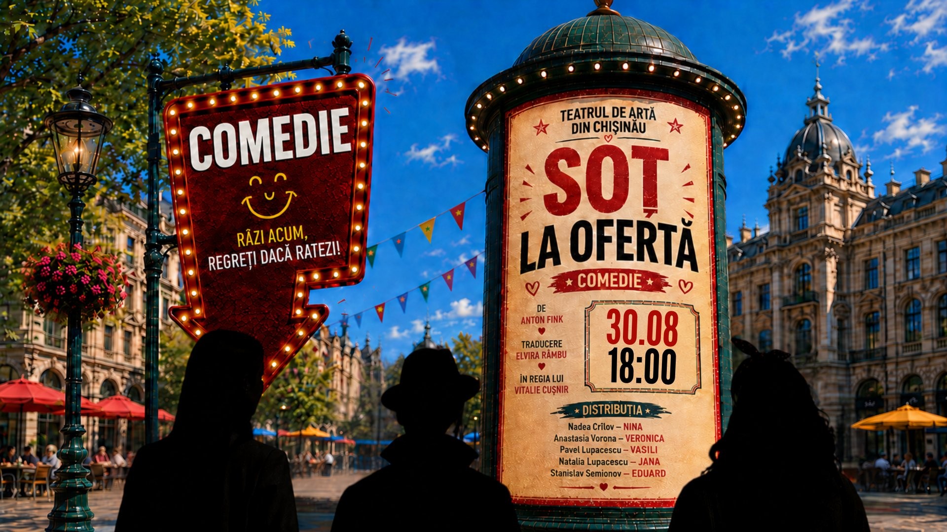 PREMIERĂ! COMEDIA ”Soț la Ofertă”  | 30 AUGUST 2026 | 18-00 | TEATRUL DE ARTĂ din CHIȘINĂU | TAC