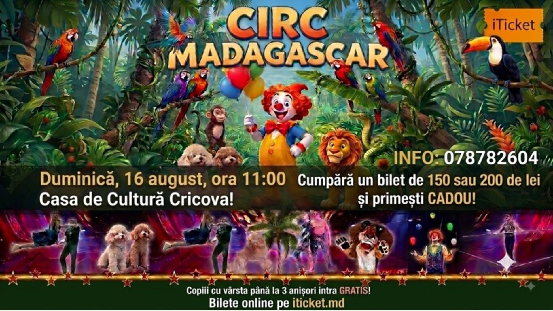 Circul Madagascar vine la Cricova