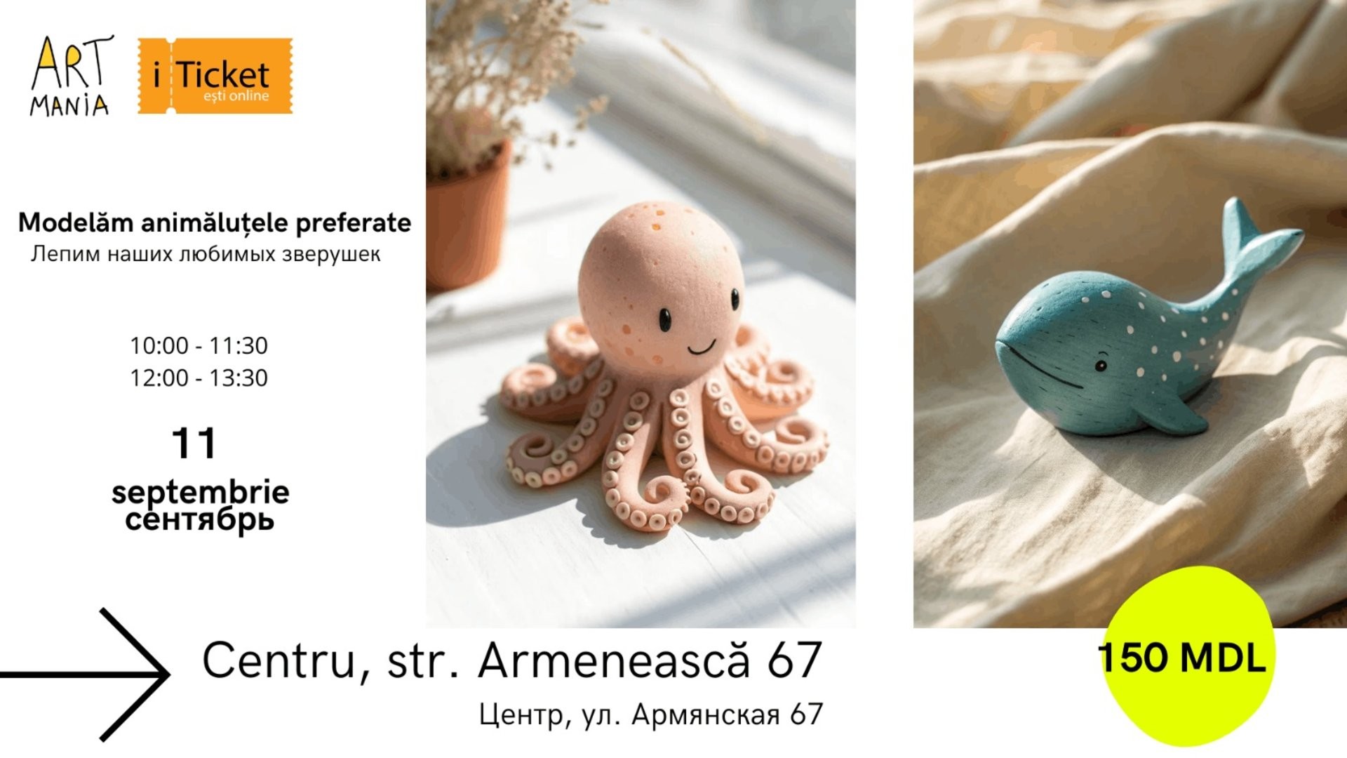 Modelăm animăluțele preferate din lut (fără ardere)