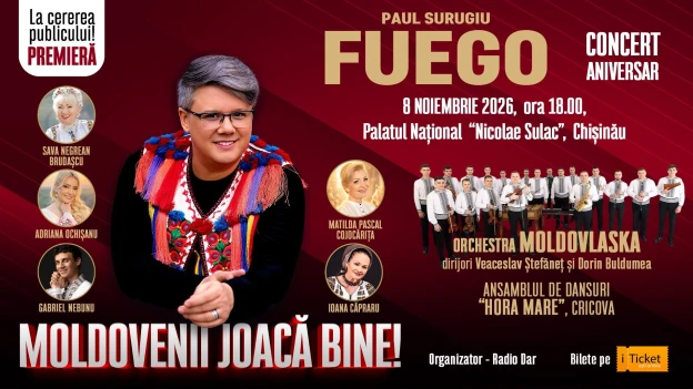 PAUL SURUGIU FUEGO ȘI MOLDOVLASKA – CONCERT ANIVERSAR 50 DE ANI – ”MOLDOVENII JOACĂ BINE!”