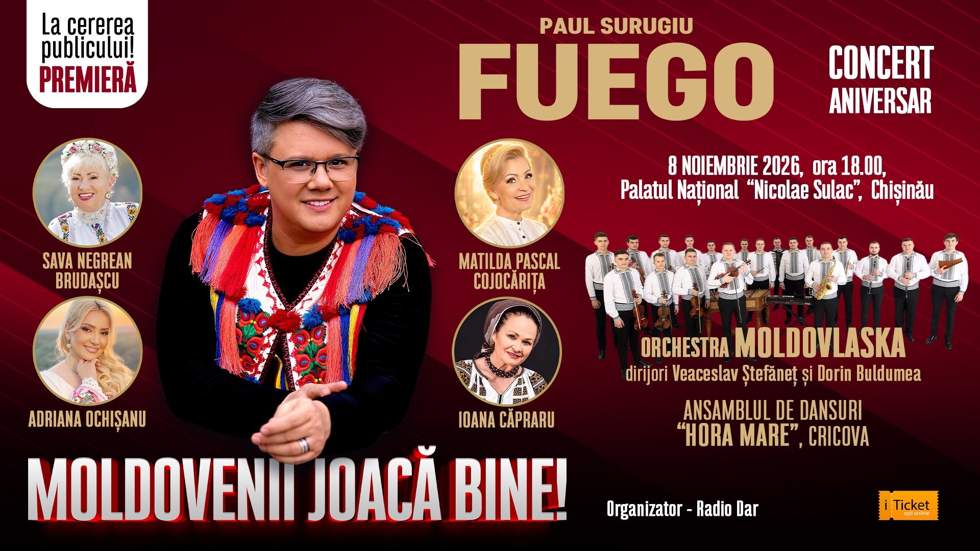 PAUL SURUGIU FUEGO ȘI MOLDOVLASKA – CONCERT ANIVERSAR 50 DE ANI – ”MOLDOVENII JOACĂ BINE!”