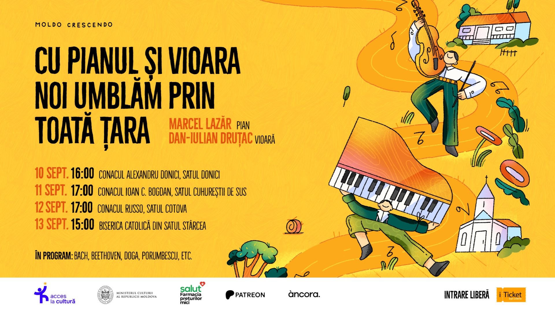 Cu pianul și vioara noi umblăm prin toată țara. Serie de concerte Moldo Crescendo
