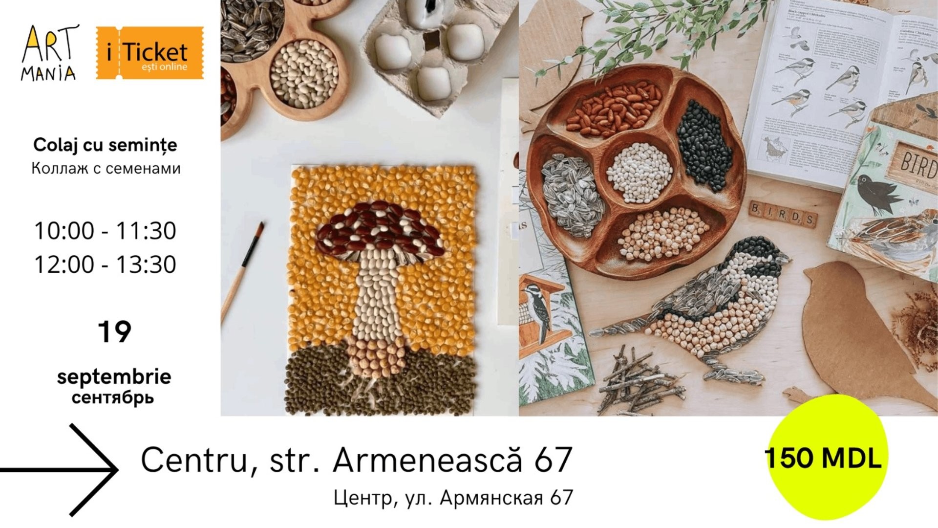 Colaj cu semințe – Atelier senzorial și creativ