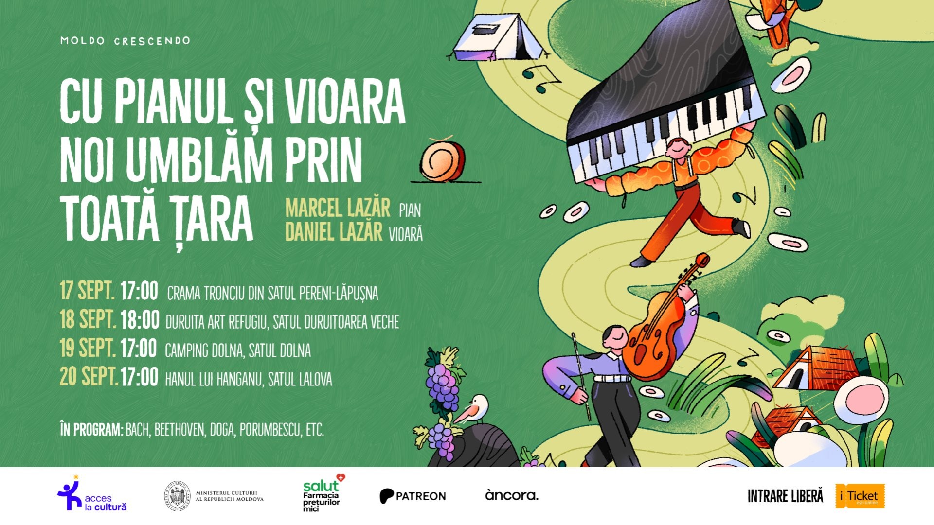 Cu pianul și vioara noi umblăm prin toată țara. Serie de concerte Moldo Crescendo
