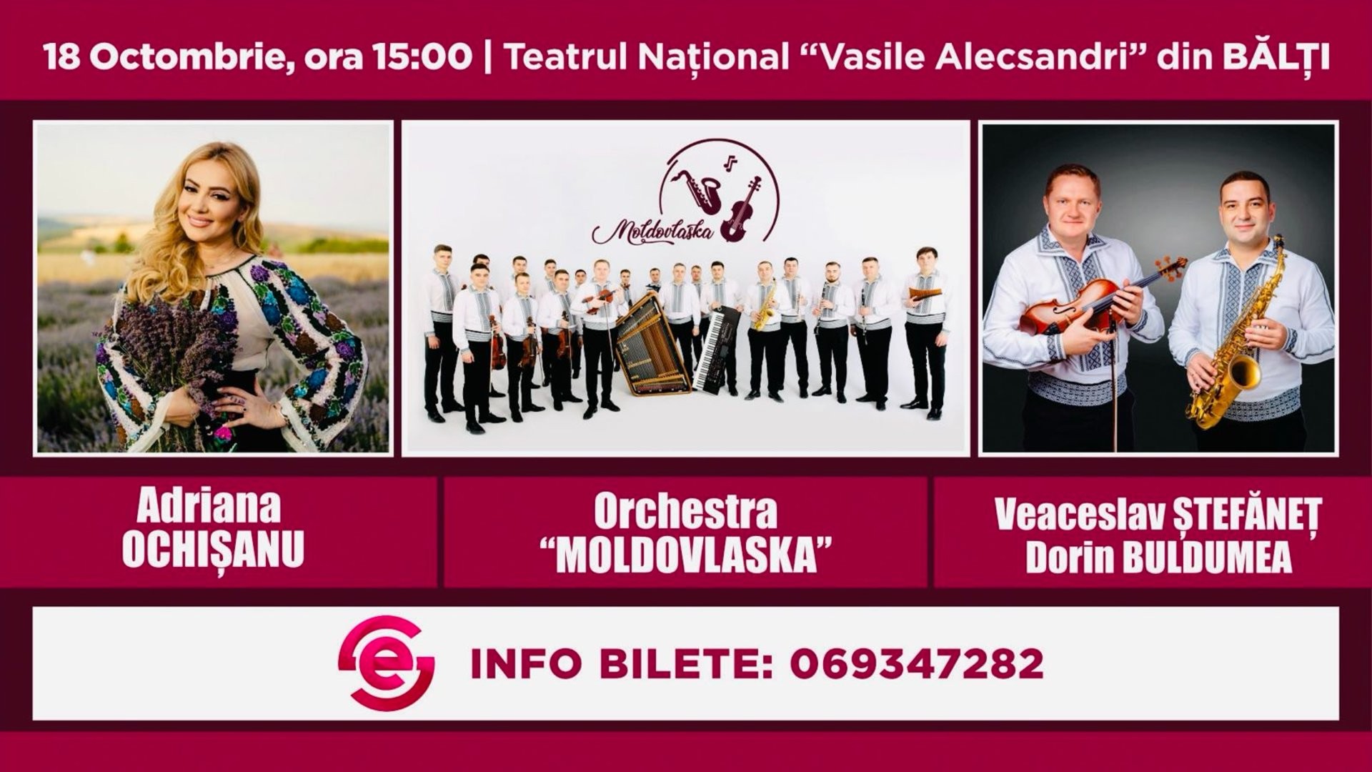 Adriana Ochișanu și Orchestra “Moldovlaska” la Bălți