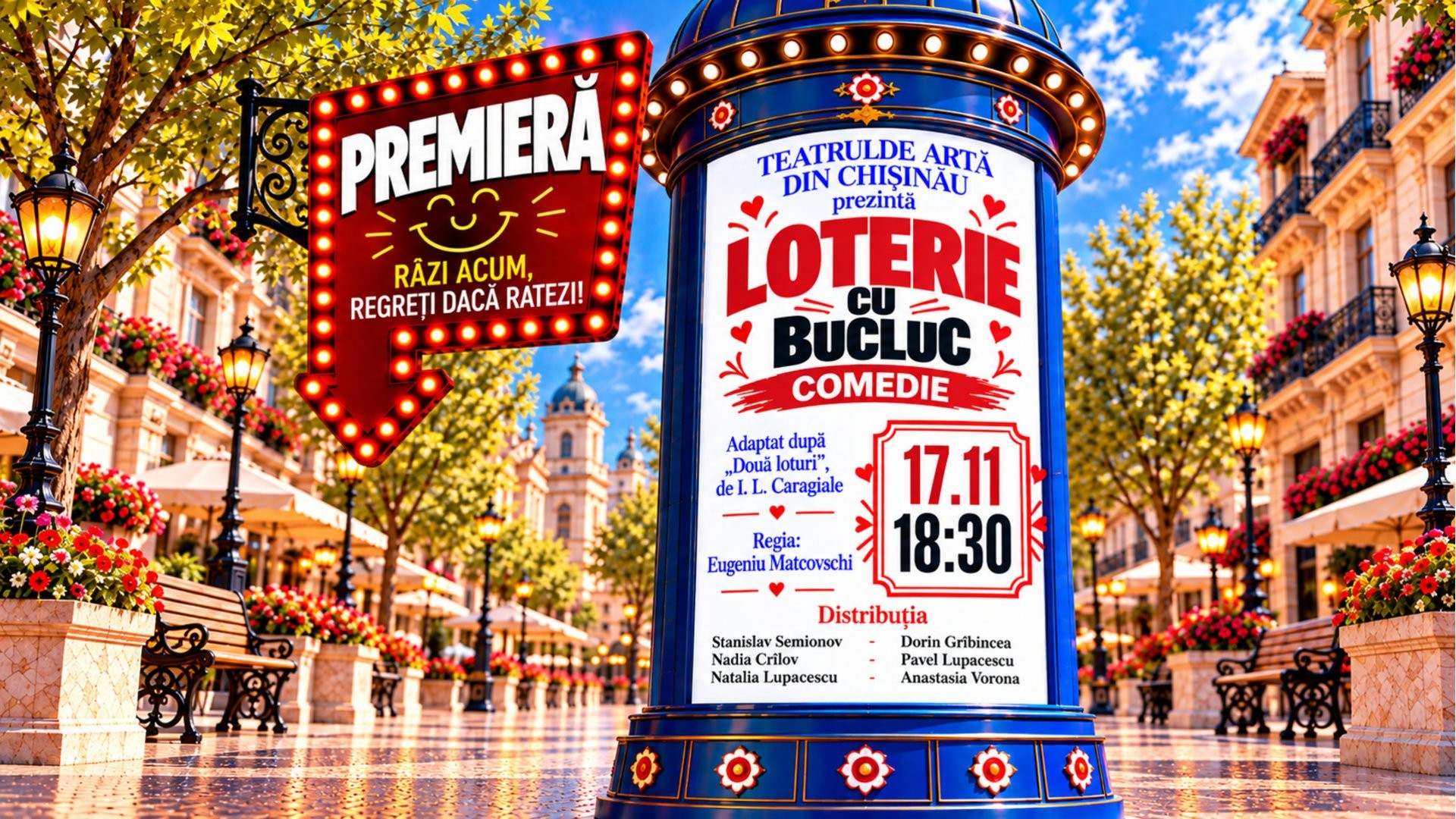 PREMIERĂ! COMEDIA ”LOTERIE CU BUCLUC”  | 17 NOIEMBRIE 2026 | 18-30 | TEATRUL DE ARTĂ din CHIȘINĂU | TAC