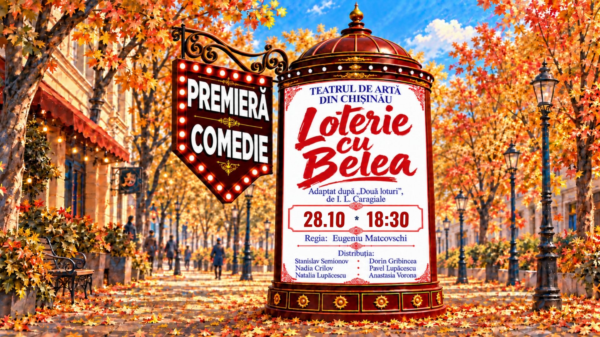 PREMIERĂ! COMEDIA ”LOTERIE CU BELEA”  | 28 OCTOMBRIE 2026 | 18-30 | TEATRUL DE ARTĂ din CHIȘINĂU | TAC