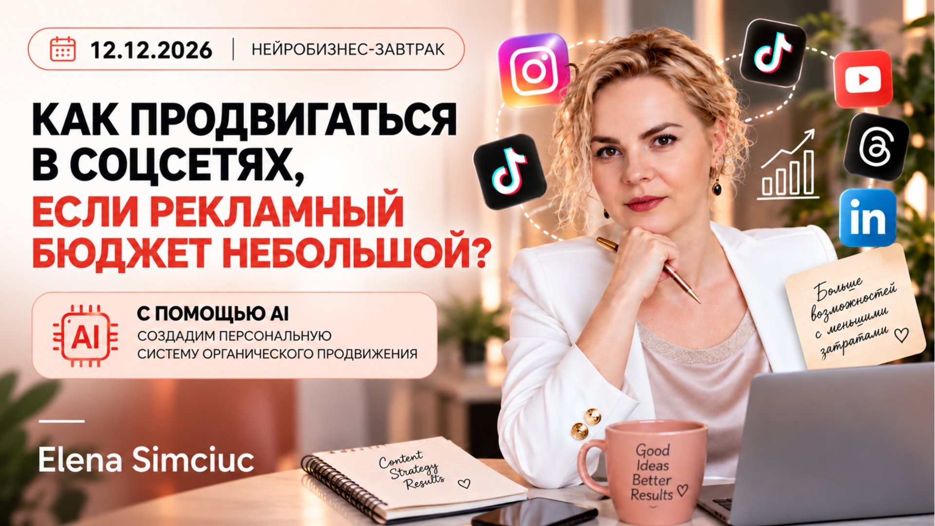 НЕЙРОБИЗНЕС-ЗАВТРАК: "КАК ПРОДВИГАТЬСЯ В СОЦСЕТЯХ, ЕСЛИ РЕКЛАМНЫЙ БЮДЖЕТ НЕБОЛЬШОЙ?"