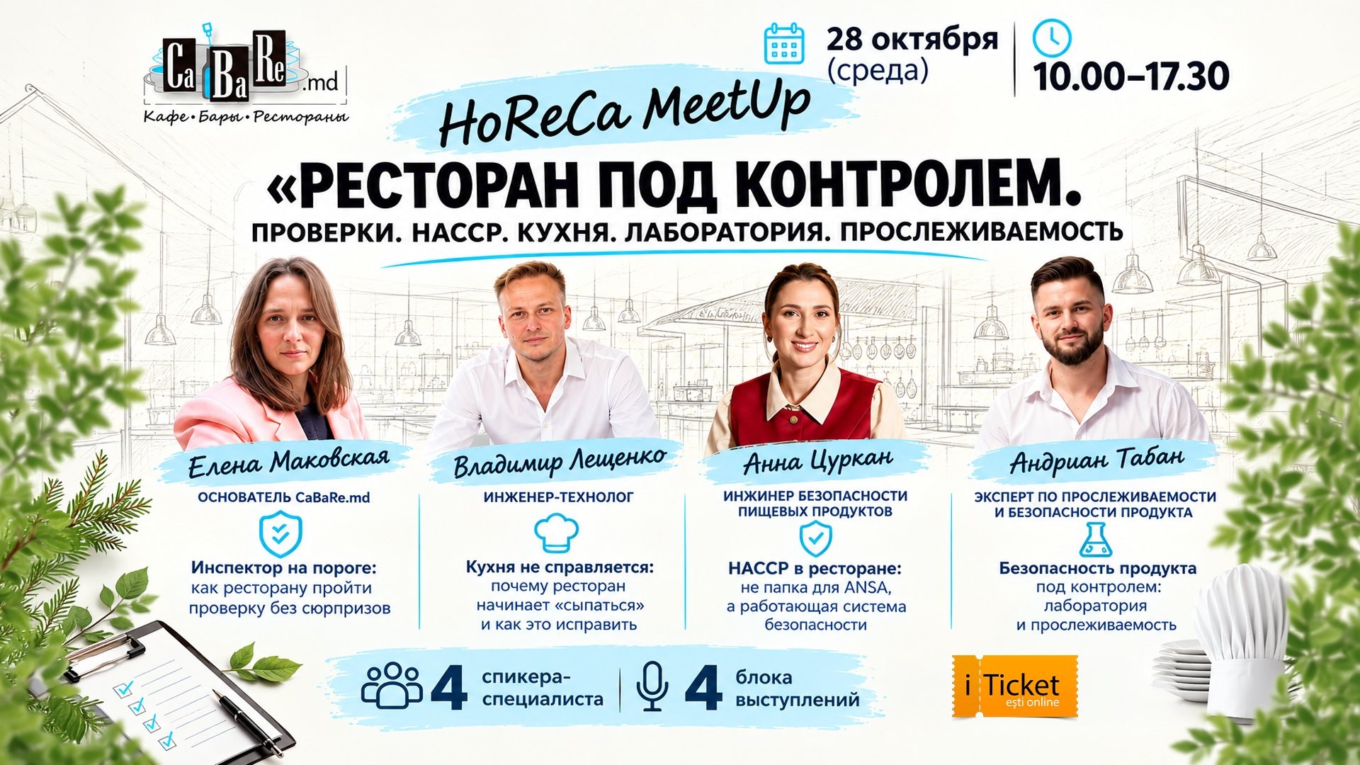 HoReCa MeetUp "РЕСТОРАН ПОД КОНТРОЛЕМ: проверки, НАССР, кухня, лаборатория, прослеживаемость".