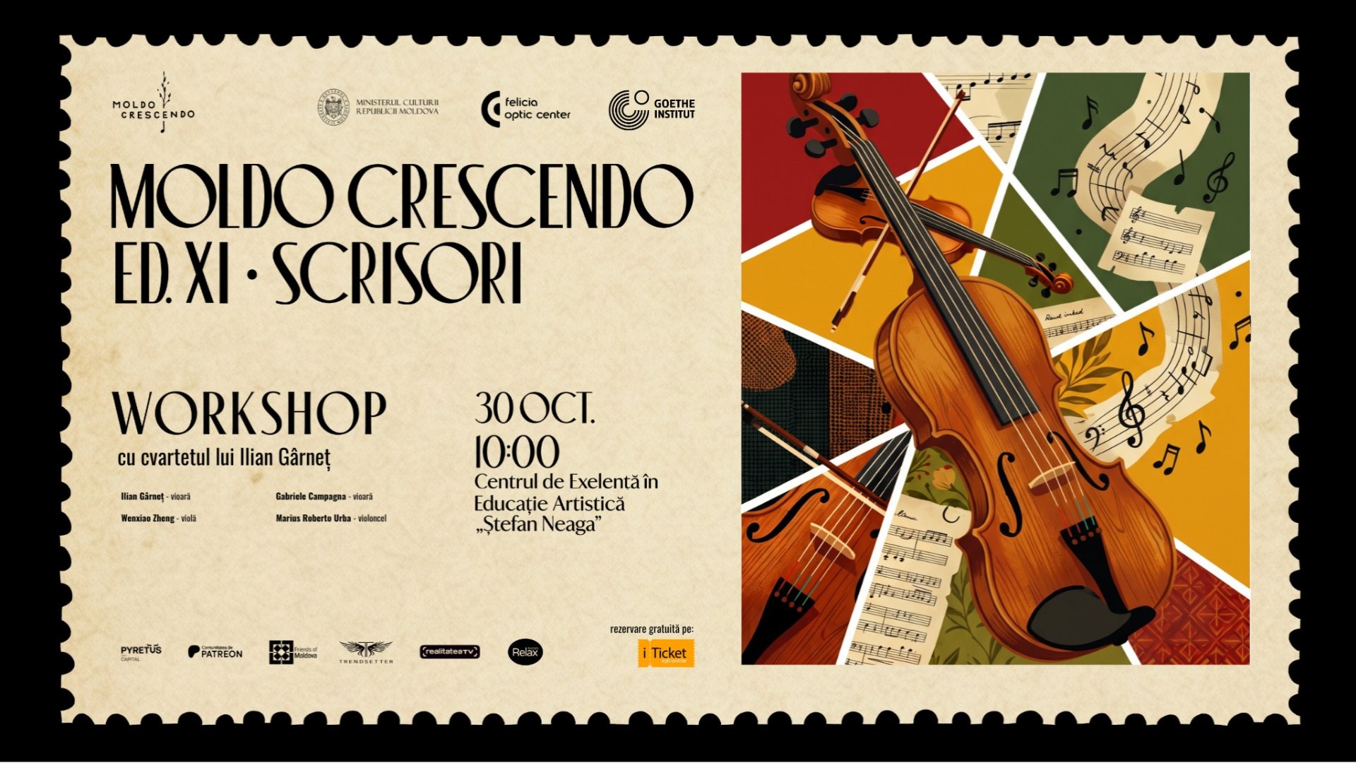WORKSHOP cu cvartetul de coarde a lui Ilian Gârneț. Moldo Crescendo ed XI | Scrisori