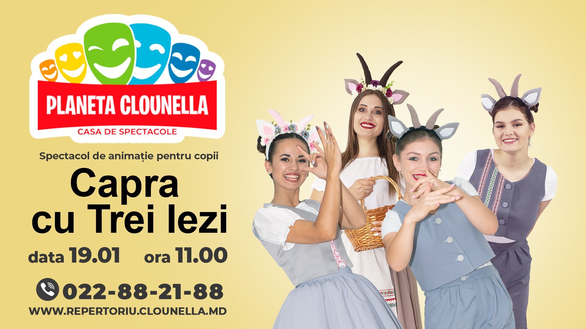 Capra cu Trei Iezi - Spectacol Interactiv de Animatie pentru Copii | +3 | Ianuarie 2020