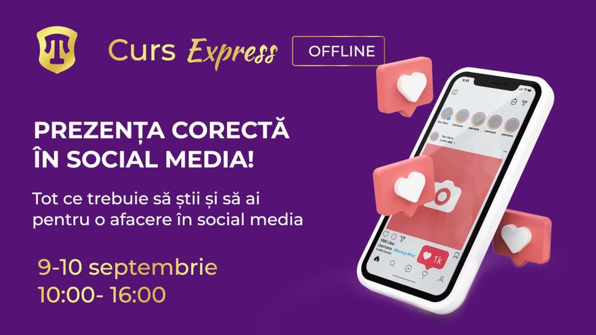 Curs offline: Tot ce trebuie să știi și să ai pentru o prezență corectă pe social media
