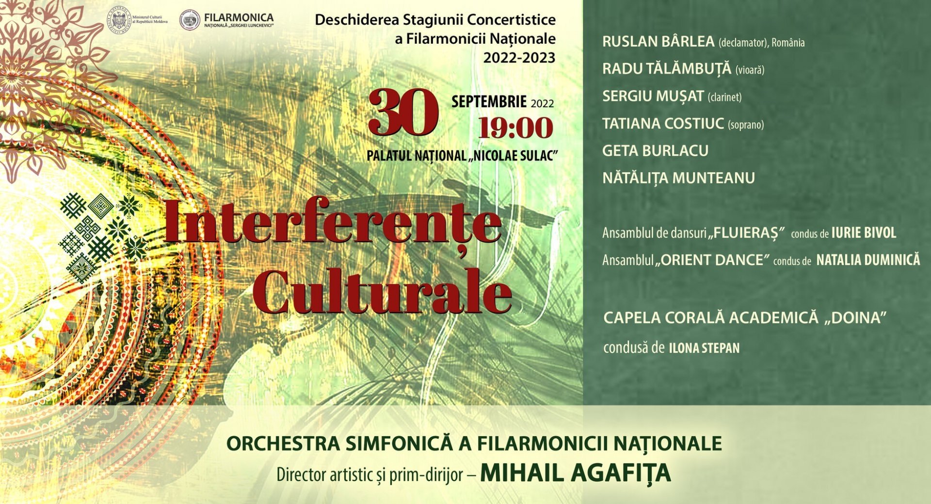 Deschiderea Stagiunii Concertistice 2022-2023. Concert Vocal-Simfonic