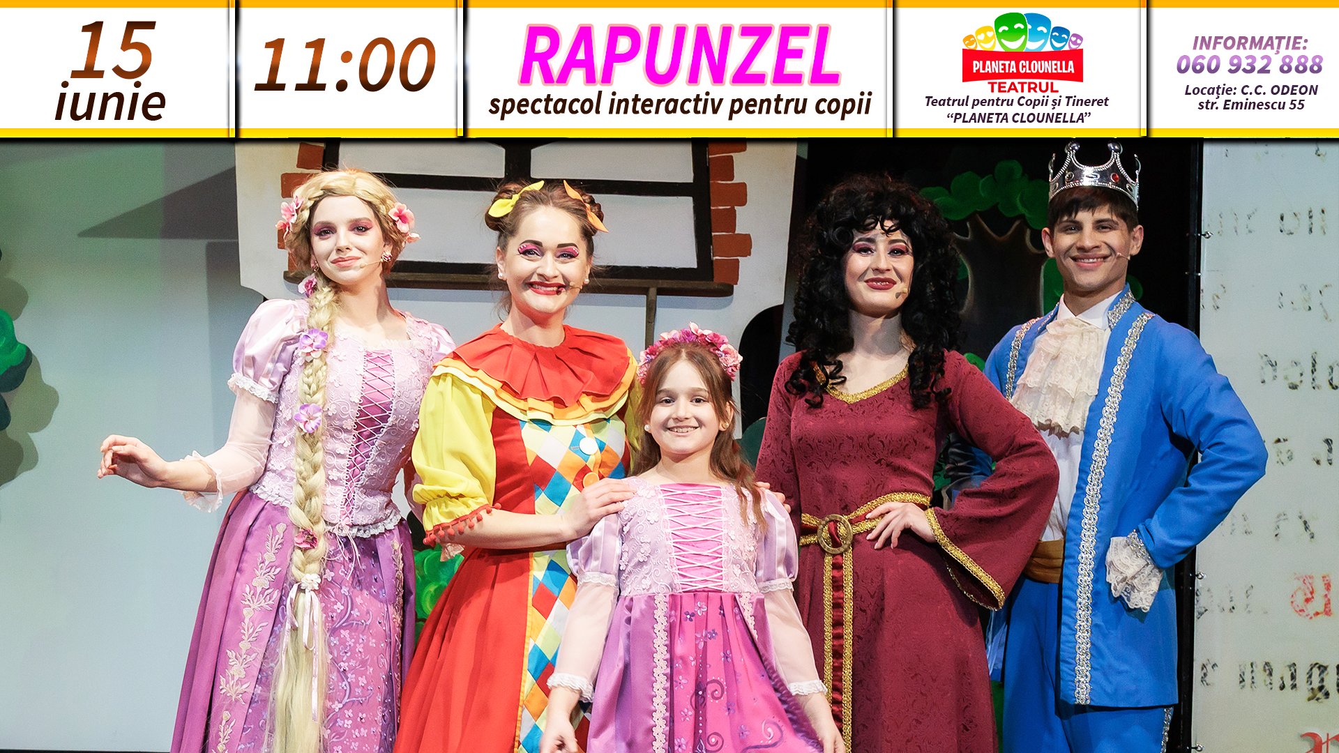 Rapunzel - Spectacol Interactiv pentru Copii | Teatrul Planeta Clounella | 15 IUNIE 2025 | 11-00 